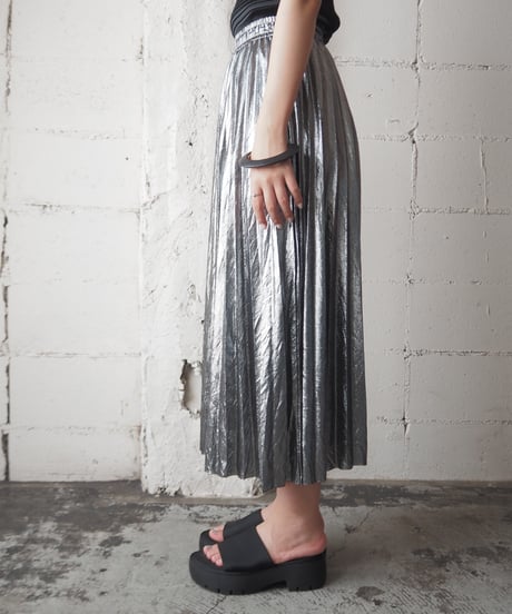 Shiny Pleated Easy Skirt SV