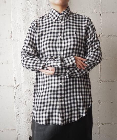 Ralph Lauren Rayon Check Shirt BK WH