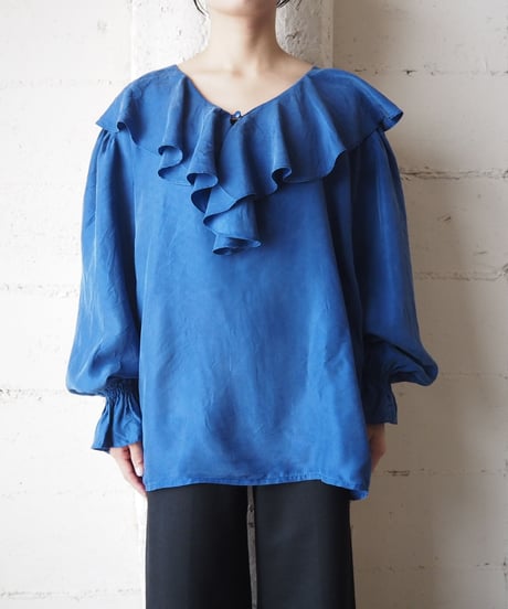 Frill Collar Silk Blouse BL