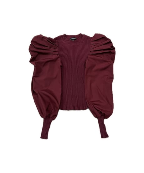 Volume Sleeve Rib Knit BUR