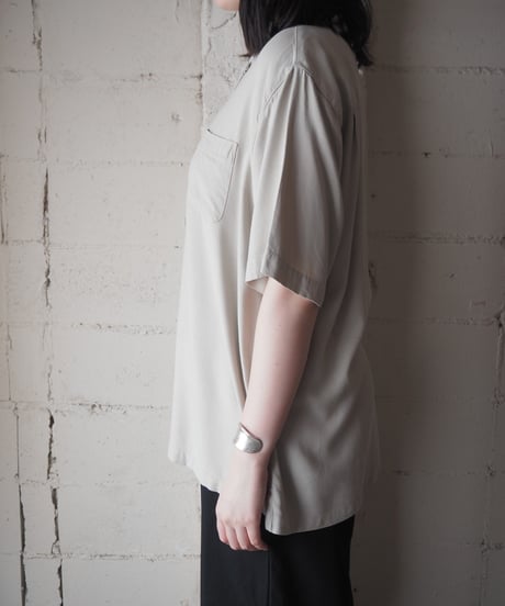 Neiman Marcus Silk Rayon Open Collar Short Sleeve Shirt BE