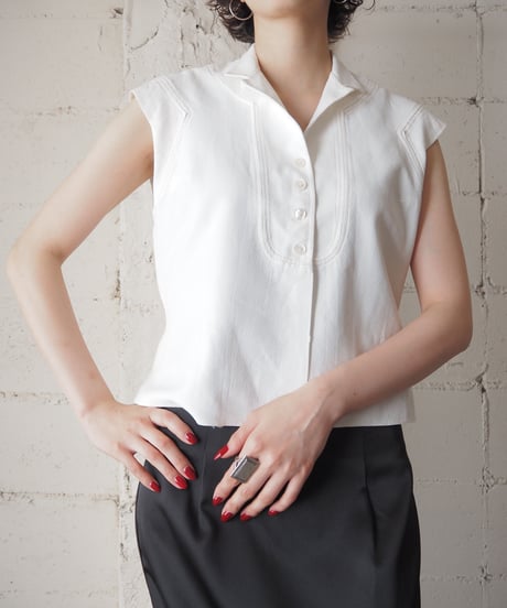 1950-60's France Opencollar French Sleeve WH