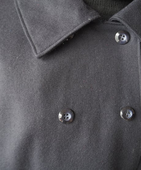 Double Breasted Tuck Shoulder Wool Jacket NV