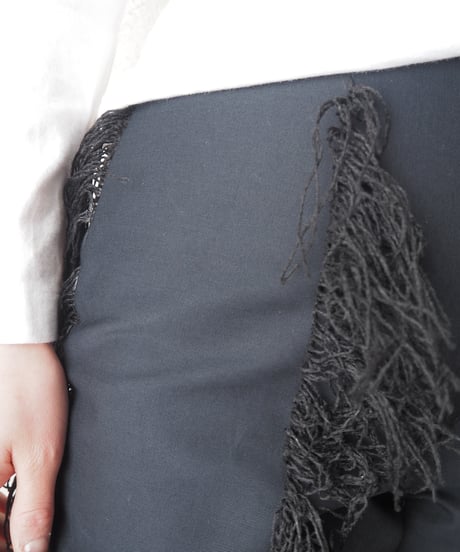Fringe Line Design Pants BK