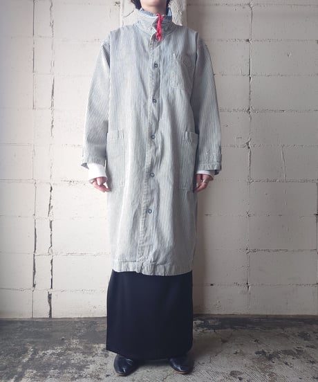 Stand Collar Stripe Coat NVWH