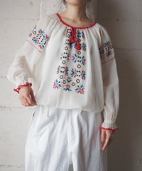 Hungarian Hand Embroidered Sheer Blouse WHRE