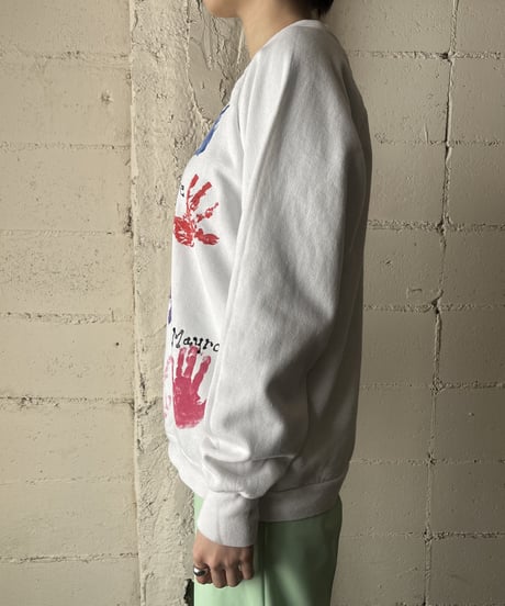 Hand Print Sweat Wh