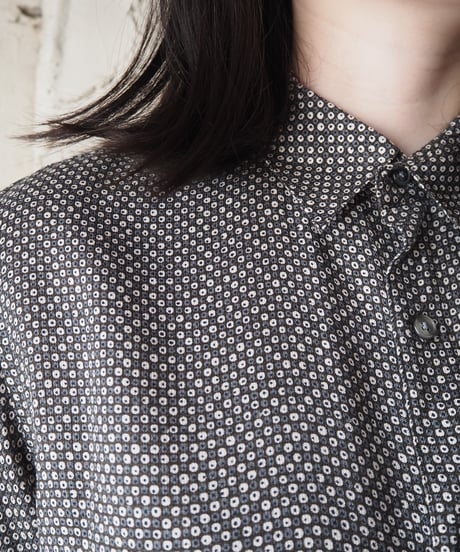 PERRY ELLIS Fine Dot Pattern Short Sleeve Shirt BK NV WH