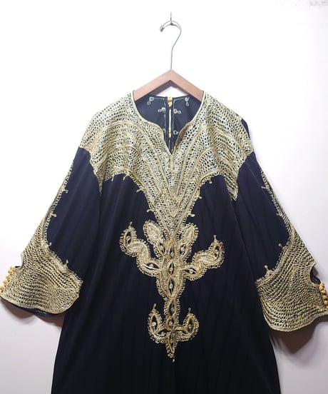 African Embroidery Kaftan Dress BK GO
