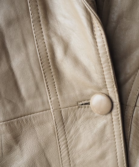 Open Collar Leather Jacket BE