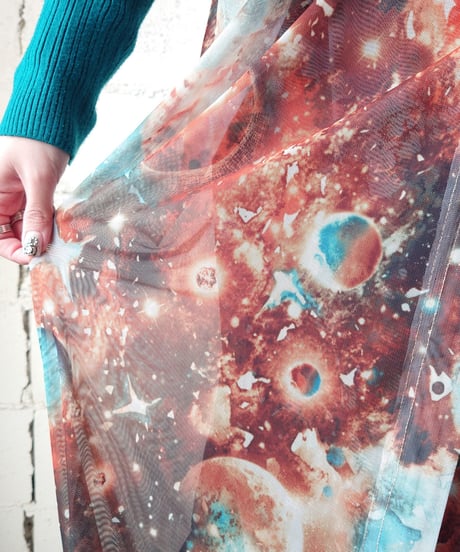 Galaxy Pattern Sheer Tight Skirt ORBL