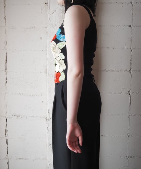 Josnph A. Sequin Flower Knit Camisole BK