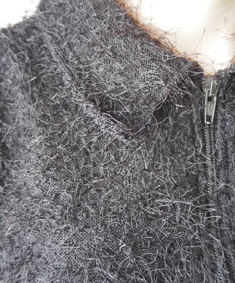 Zip Up Shaggy Shirt Jacket BK
