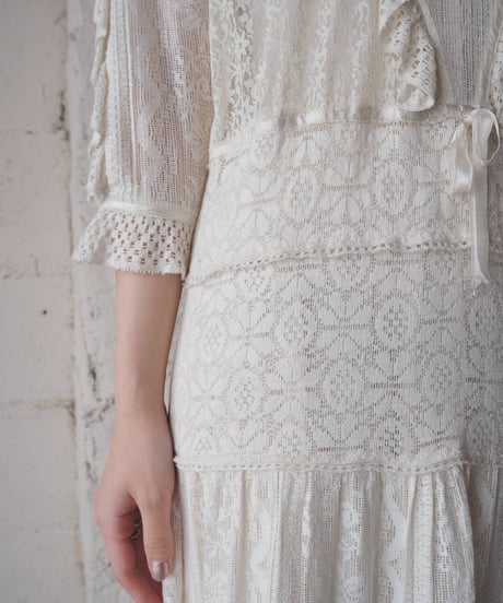 1960s Vintage Indian Cotton Lace Dress IV