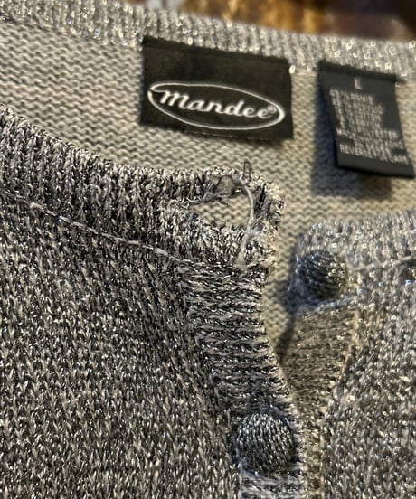 Lame Crew Neck Cardigan SV