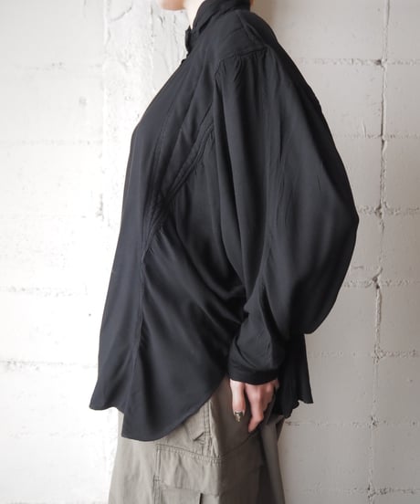Stand Collar Dolman Sleeve Blouse BK