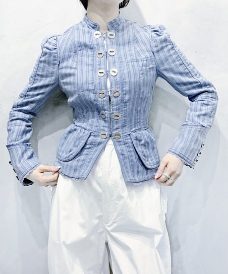 MARC JACOBS Band Collar Stripe Jacket BL
