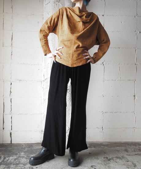 Flared Velour Easy Pants BK