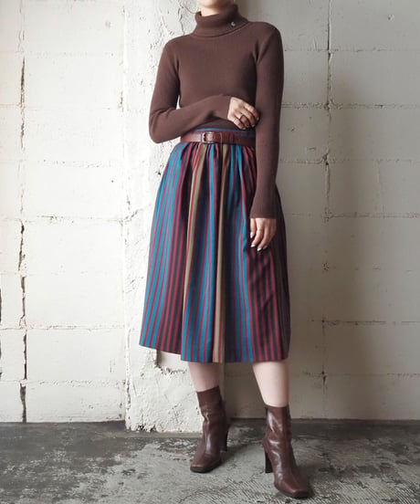 Stripe Flared Skirt REBL