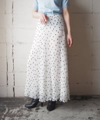 GANNI Sheer Pleated Dot Skirt WHBK