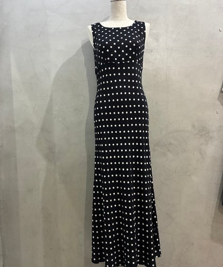 Made in USA Polka Dot Sleeveless Dress BKWH