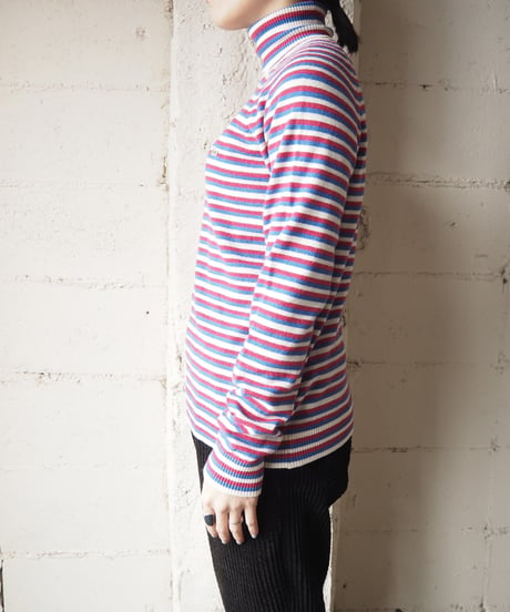 LACOSTE Stripe Turtle Neck Knit WHPIBL