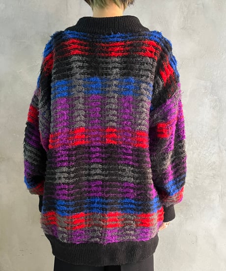 Check Pattern Knit Blouson BKREPUR