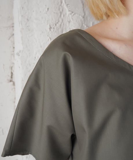Waist Gather French Sleeve Dress KA