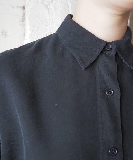 LAUREN RALPH LAUREN Fly Front Silk Shirt BK
