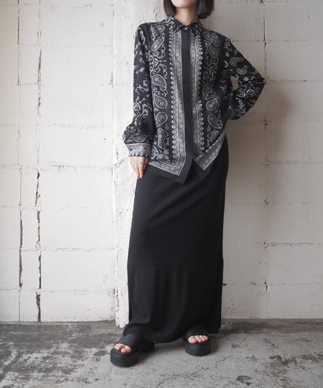 DKNY Paisley Pattern Silk Shirt BKWH