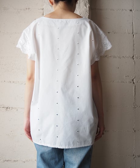 1980's Euro Cutwork Pullover Blouse WH