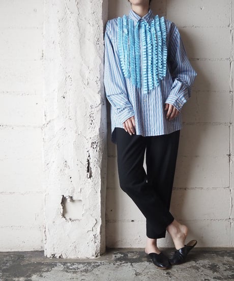 ORFEO MIX Frilled Shirt BLWH