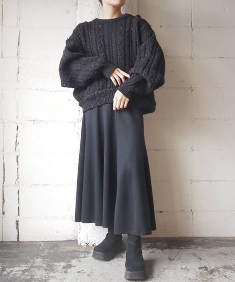 Remake Mix Yarn Cropped Knit BK