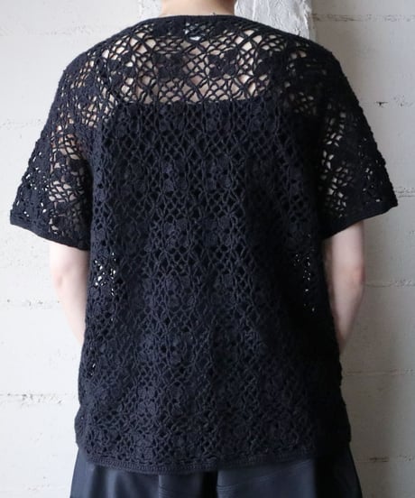 Short Sleeve Crochet Cardigan BK