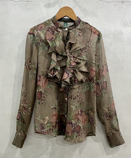 "LAUREN" Flower Pattern Frilled Blouse BR
