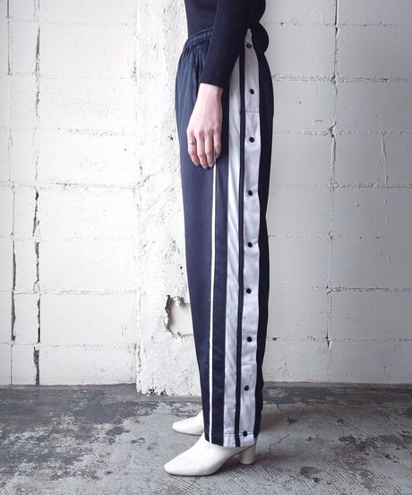 Side Snap Button Track  Pants BKWH