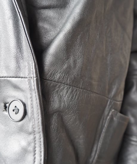 Double Breasted Leather Jacket BK