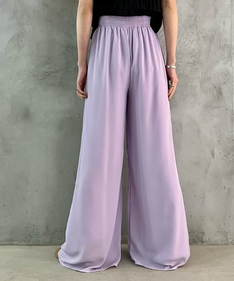 Belted See Through Wide Pants PUR