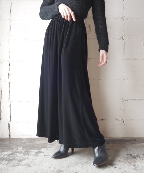 Velour Easy Flared Skirt BK