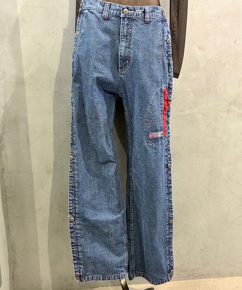 90's PACO JEANS Side Snap Denim Pants BL | Orfeo