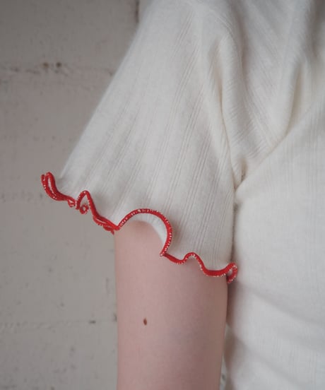 Remake 1950-60's Angora Knit Top With Patchs IV RE