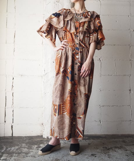 Tiered Sleeve African Pattern Dress BR