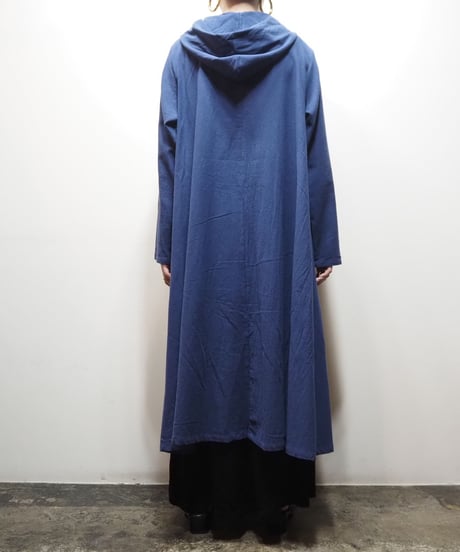 China Button Hooded Coat BL