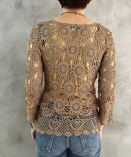 Crochet Vneck Pullover BE