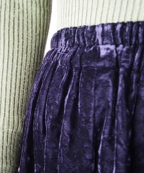 Velour Tiered Long Skirt BK