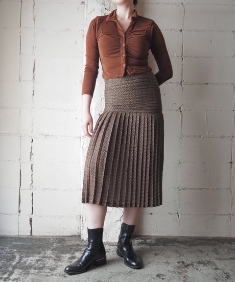 Made in Italy Paisley Pleated Skirt BR