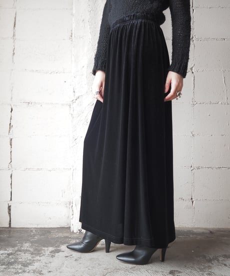 Velour Easy Flared Skirt BK