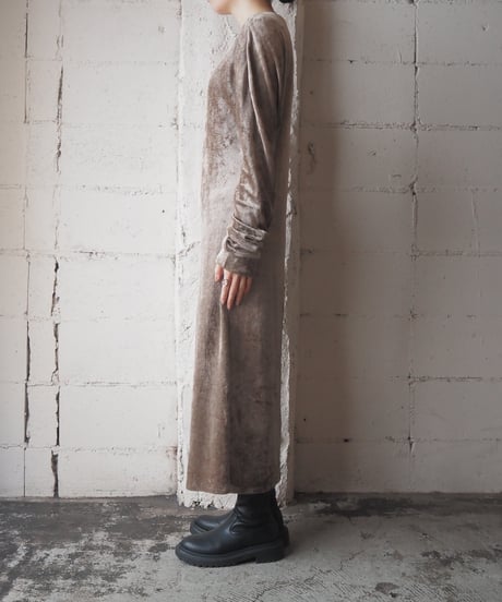 MM6 Velour Crew Neck Dress LBR