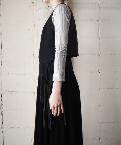 Suede Fringe Vest BK