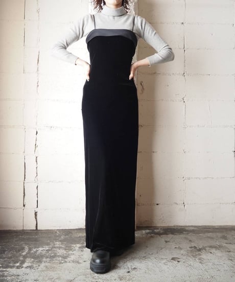 Velour Camisole Tight Dress BK